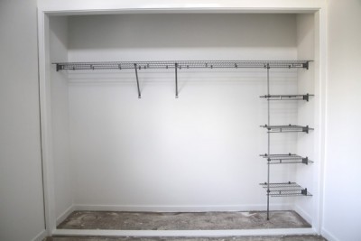 wire shelving in wardrobe