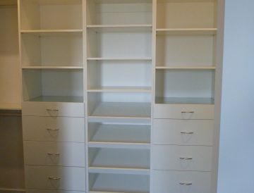 Walk-in Wardrobe white shelving